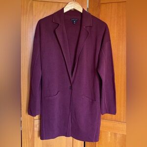 Eileen Fisher 1-button collared cardigan Size M